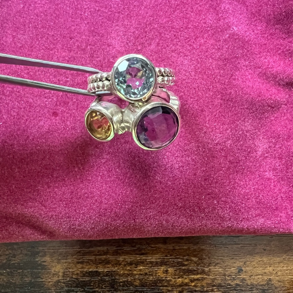 Unique Sterling Gemstone Ring